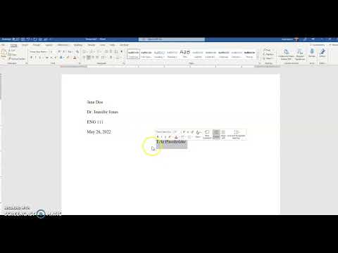 How to Format an MLA First Page