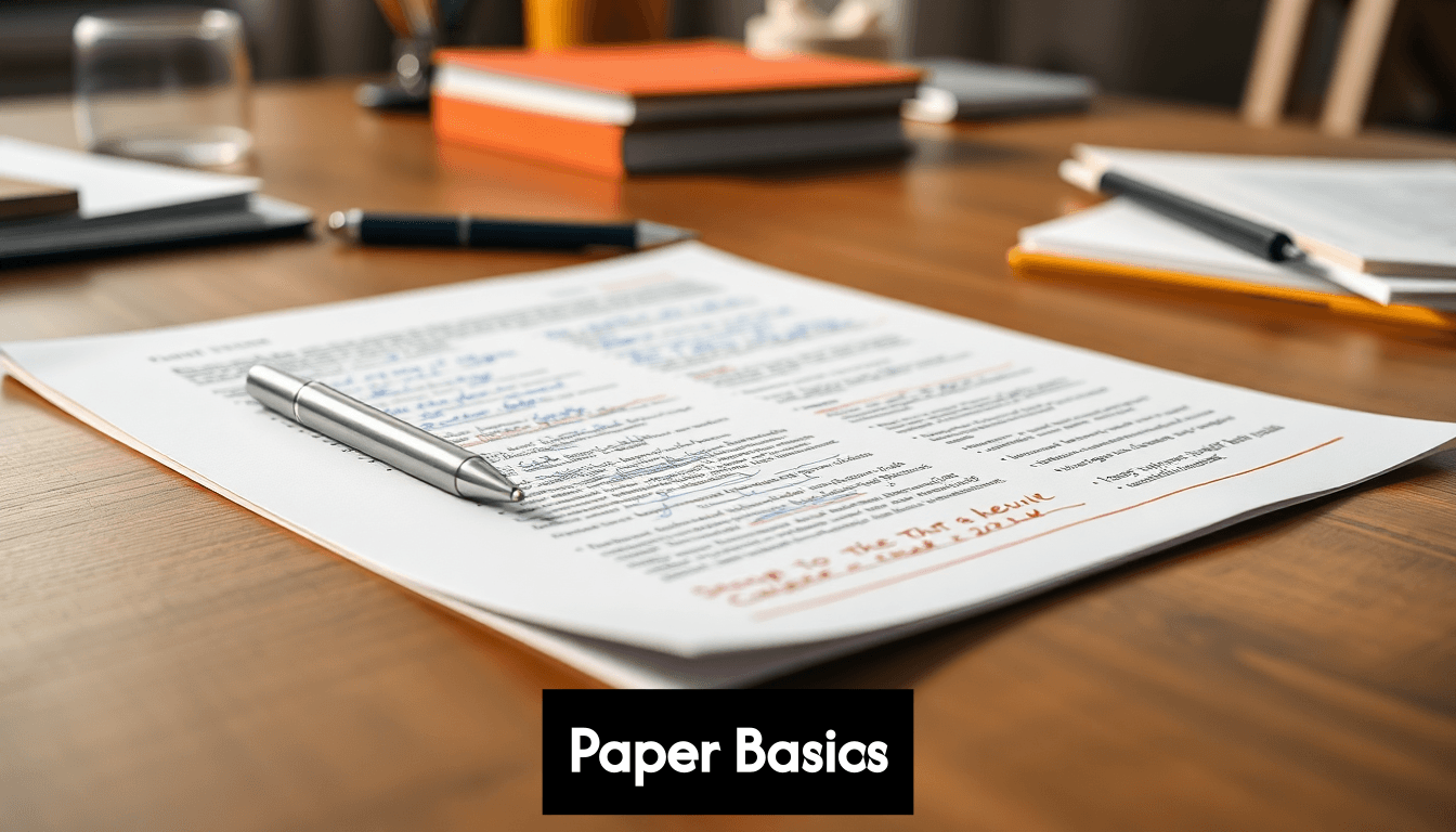 Academic paper draft with handwritten notes