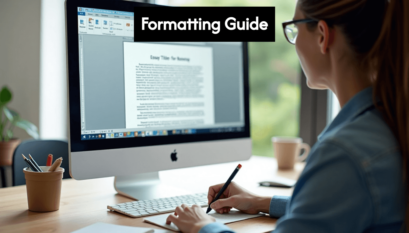 Computer screen with MLA formatted title page displayed