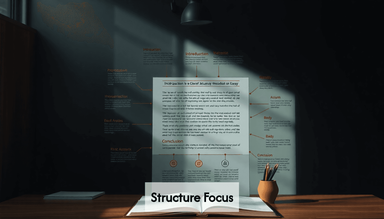 Illustration of essay structure components