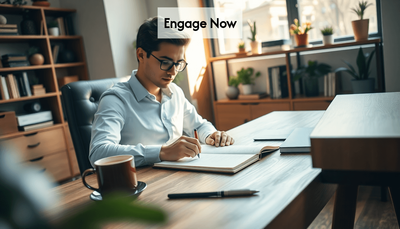 Young professional writing a letter