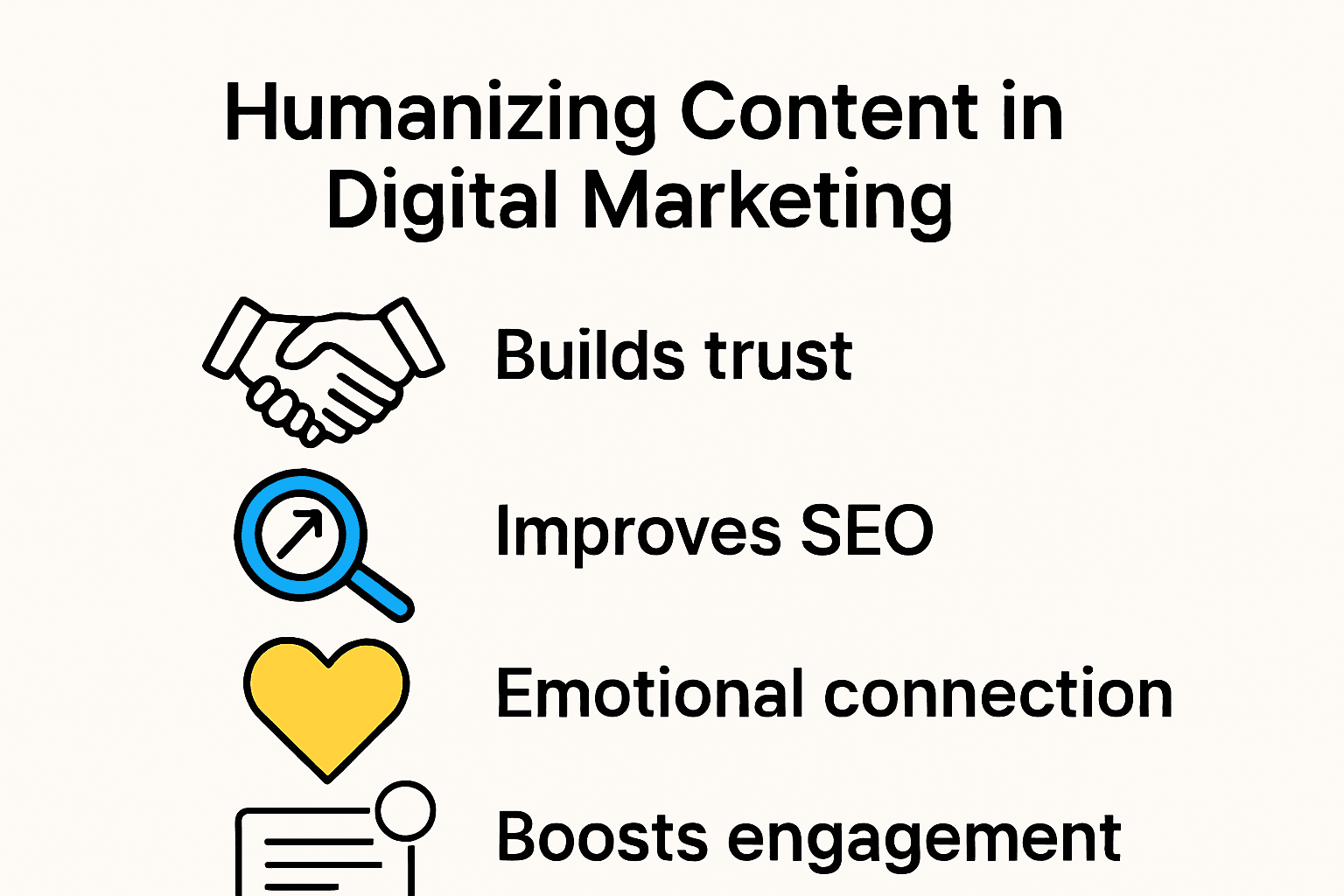 Infographic showing why humanize content matters in digital marketing