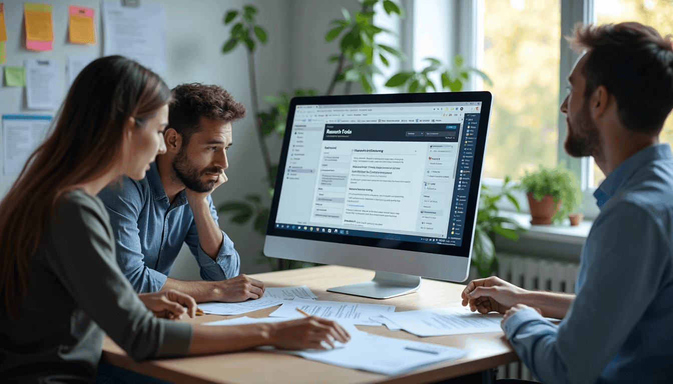 Researchers using digital tools for literature review organization