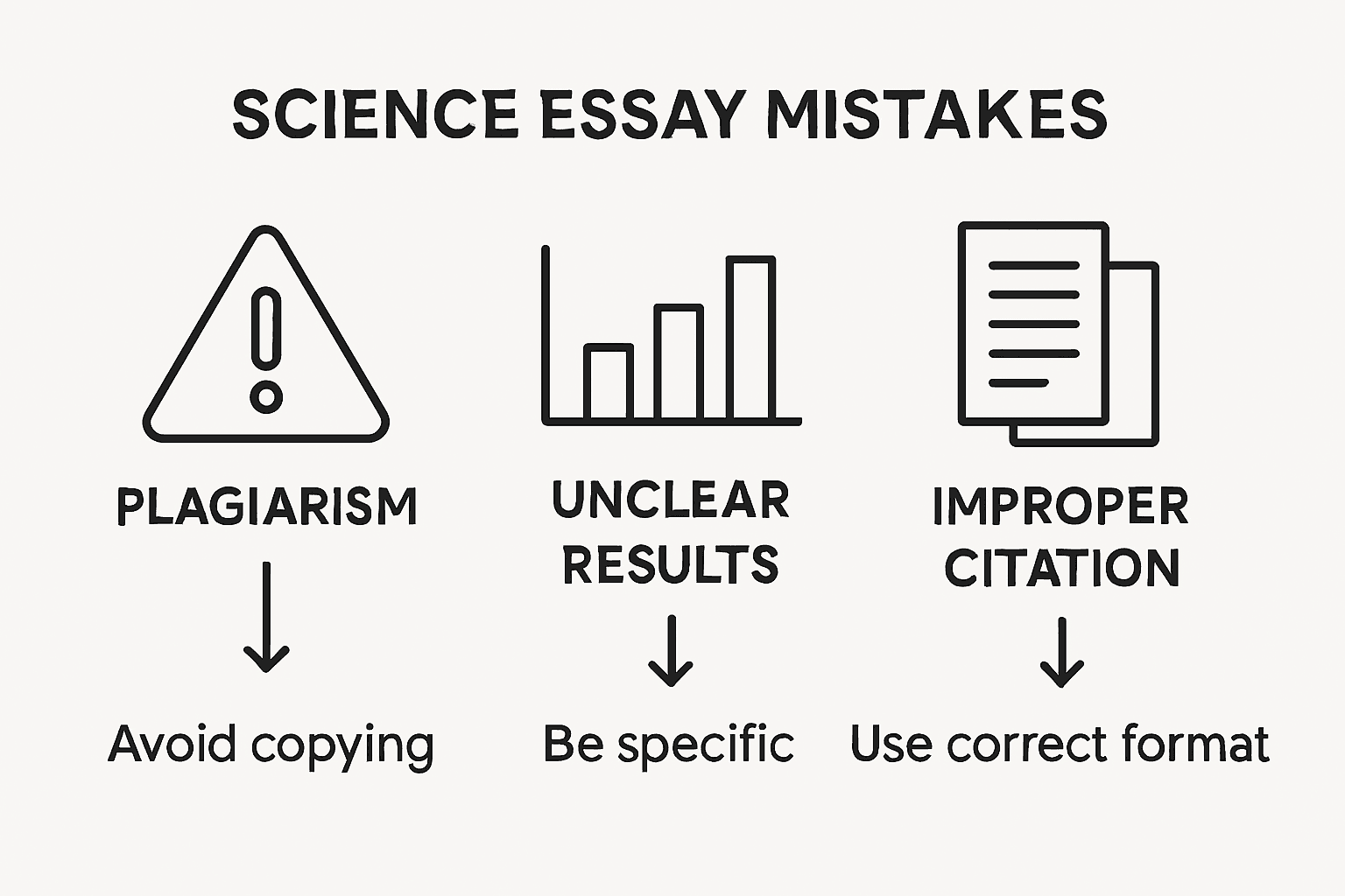 Infographic on common science essay mistakes