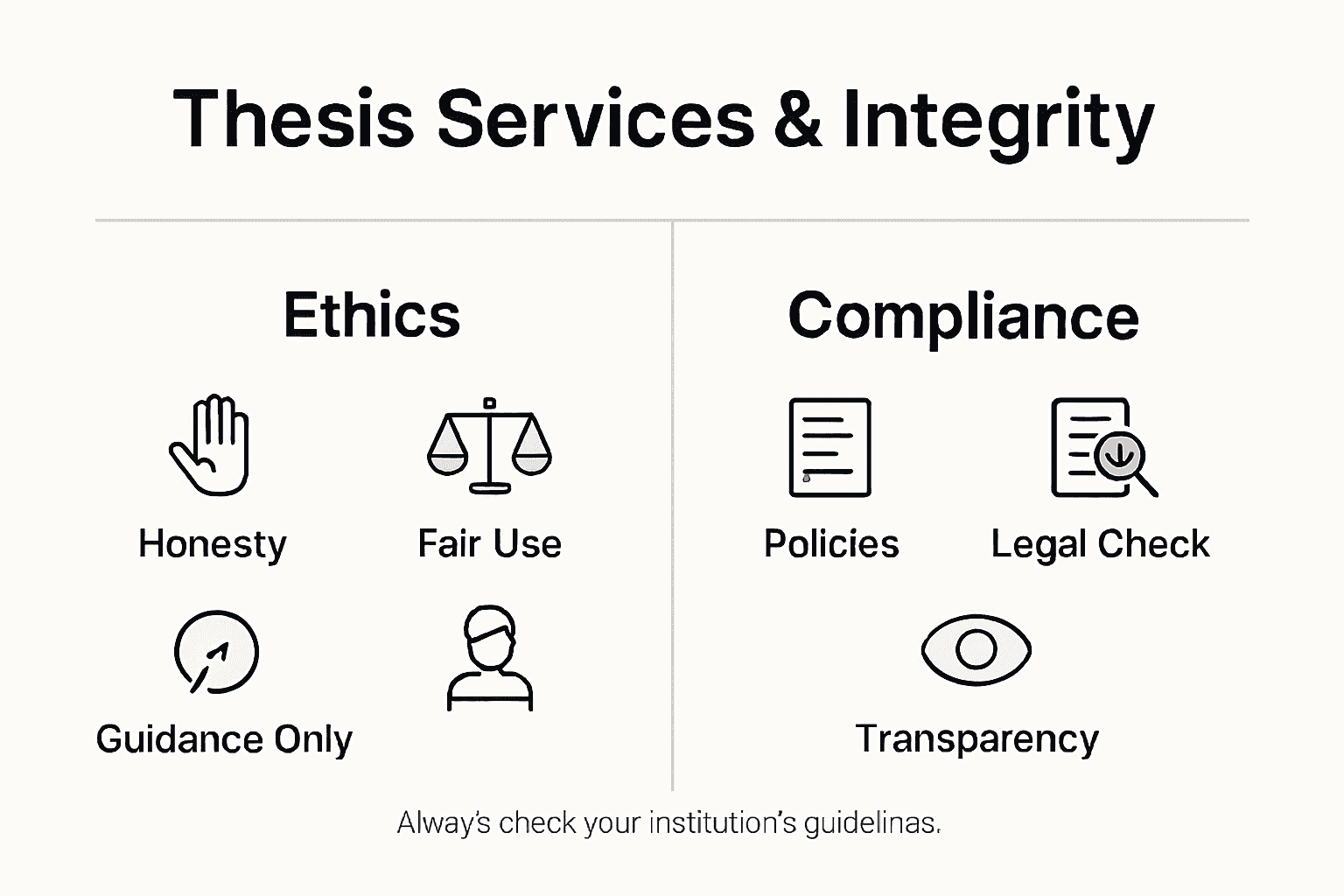 Infographic showing academic integrity and compliance factors