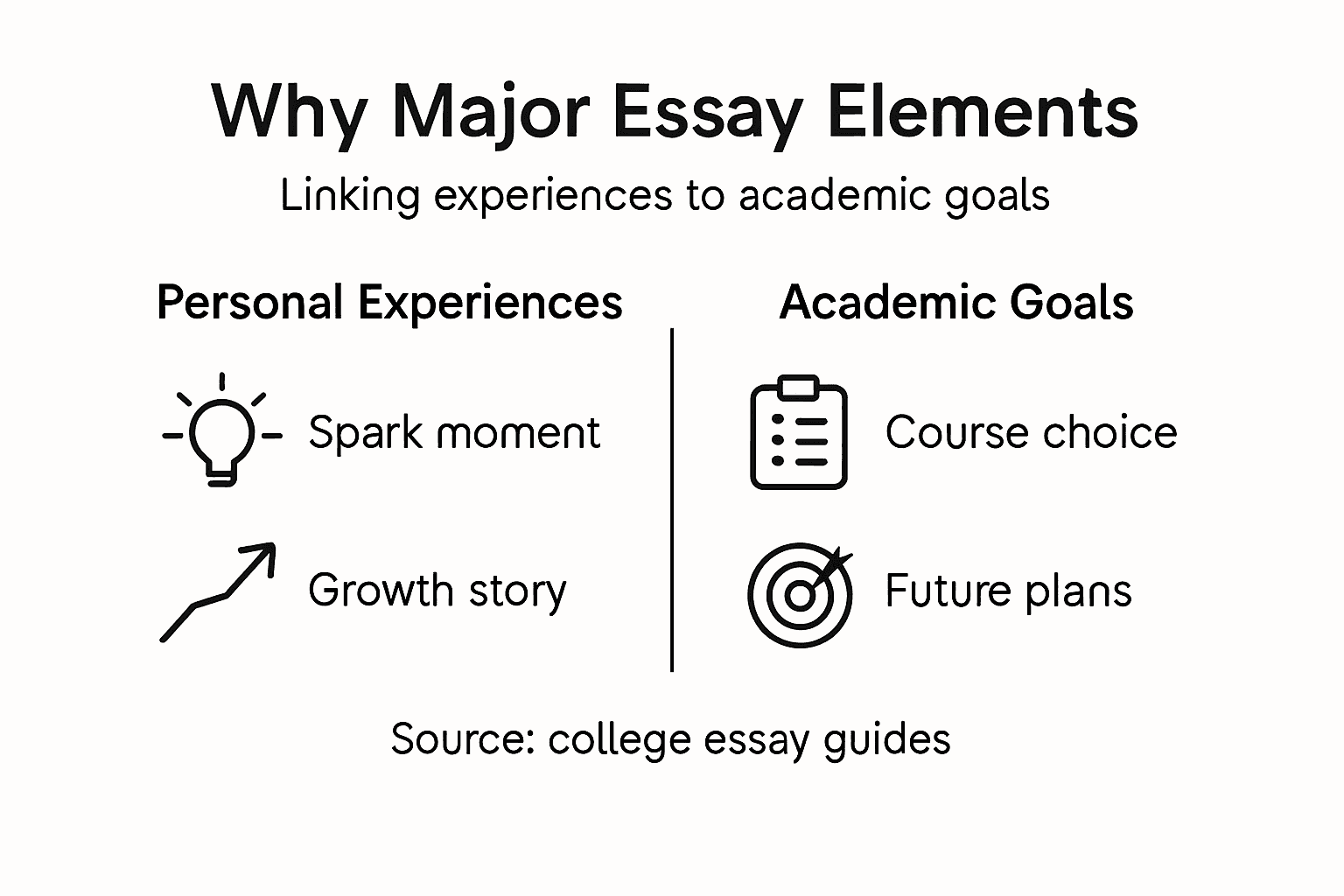 Infographic connecting stories and academic goals