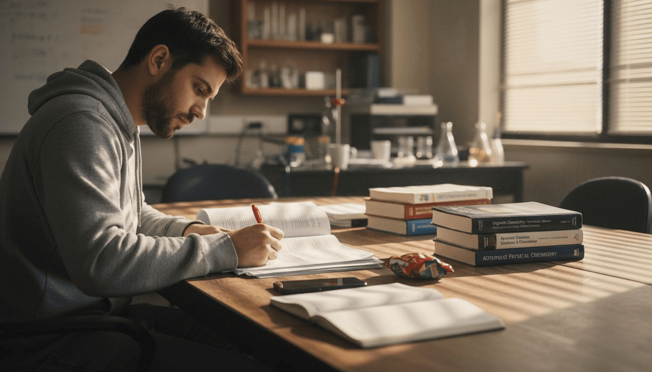 Student double-checking APA reference details