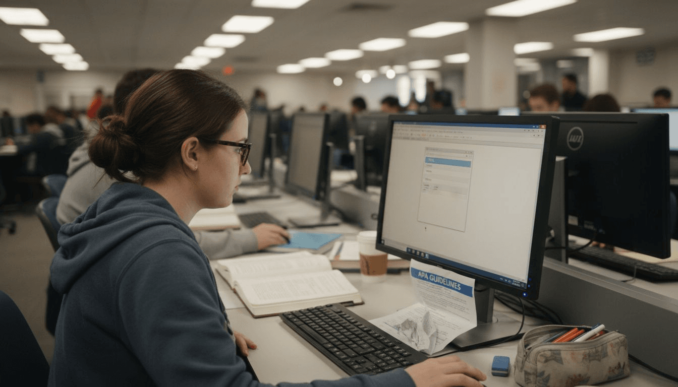 Student verifying APA formatted title page