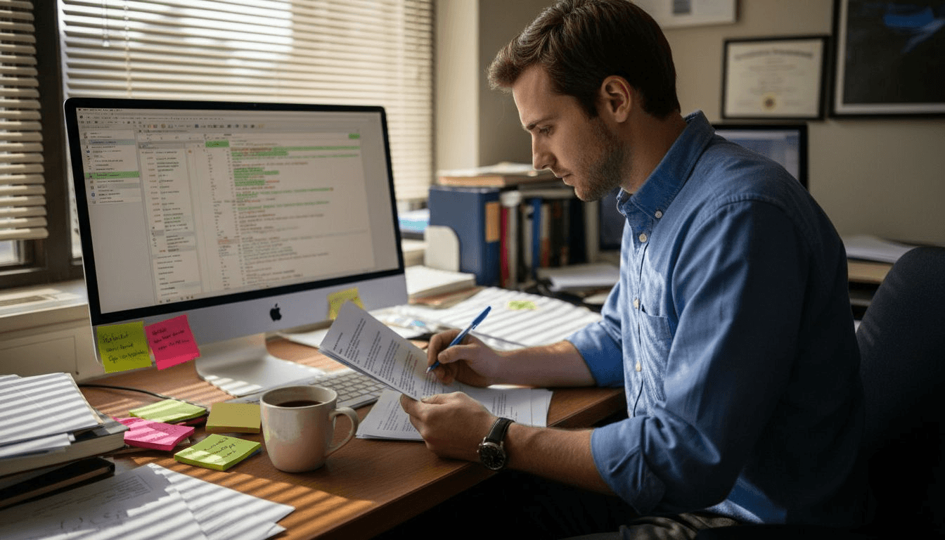 Academic editing research draft by monitor