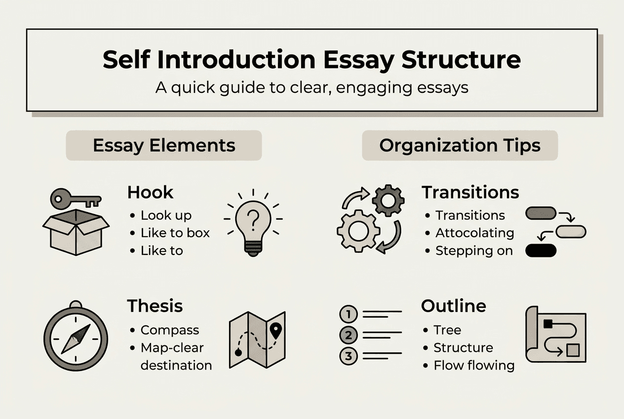Infographic shows essay structure and tips