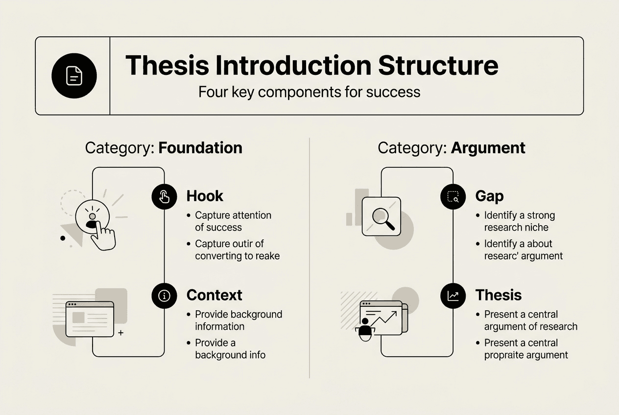 Infographic visualizing thesis introduction structure