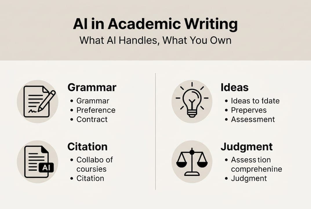 Infographic of AI and user roles in writing
