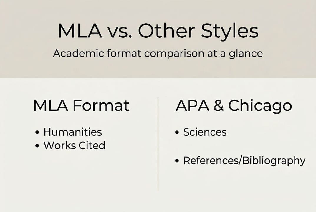 Infographic comparing MLA, APA, Chicago styles