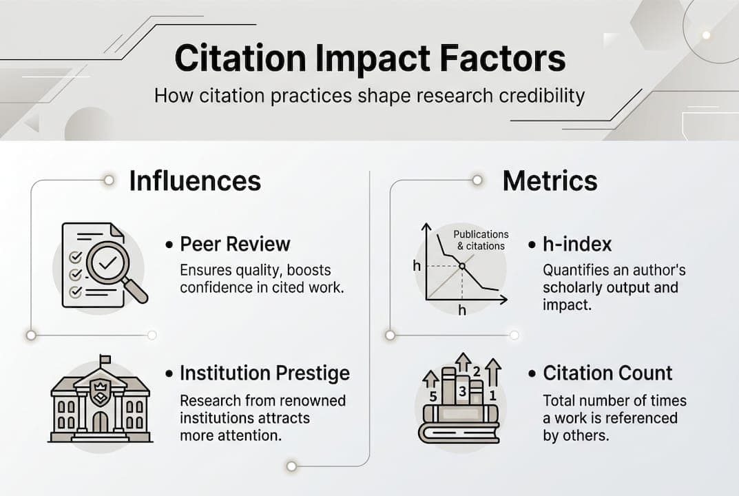 Infographic showing citation impact and metrics
