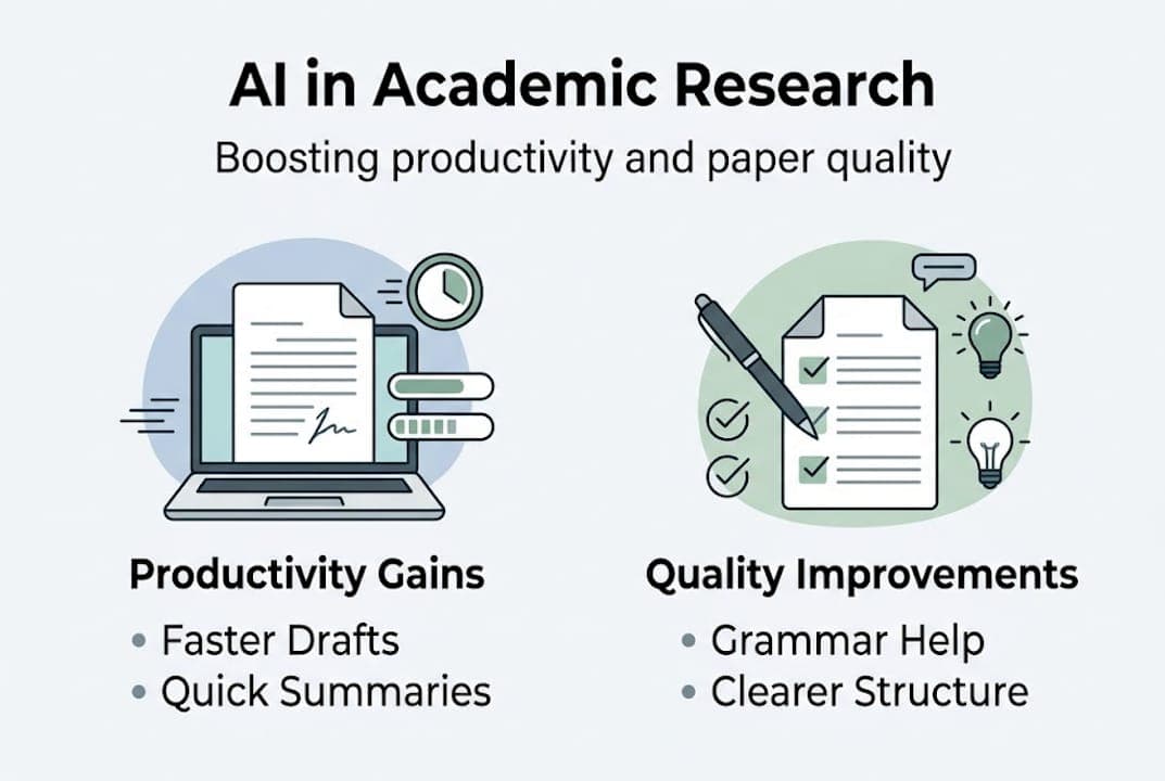 Infographic on AI benefits for research tasks
