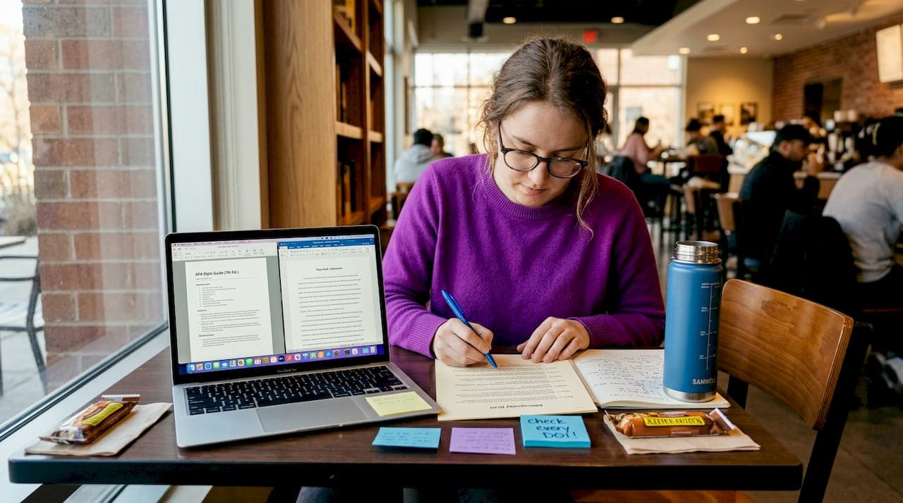 Student proofreading academic reference list