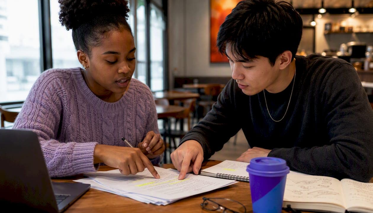 Students collaborating on body paragraph drafts