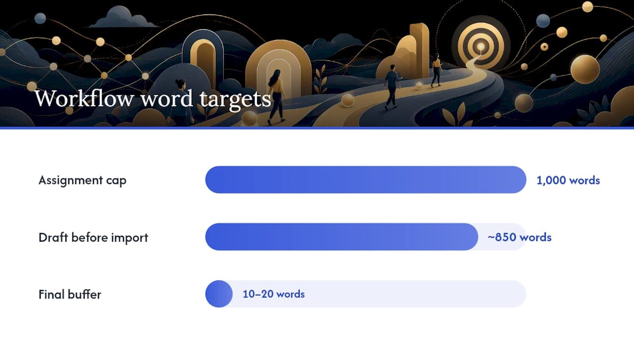 How Samwell helps you measure and meet your essay word count — overview diagram
