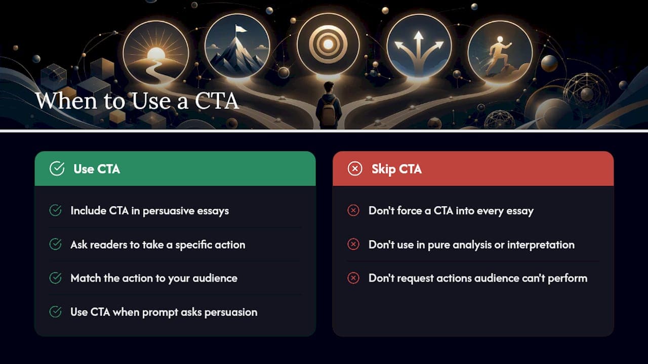 When should you use a call to action, and when should you skip it? — overview diagram