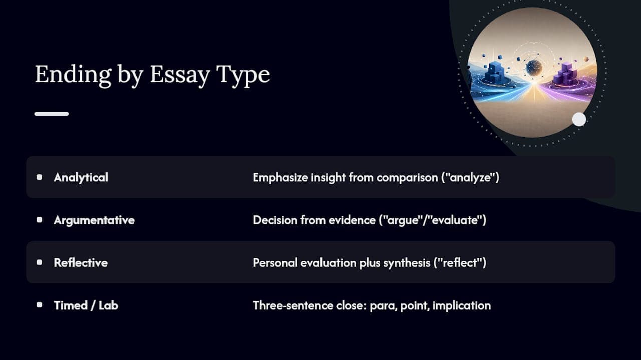 Conclusion approaches by essay type