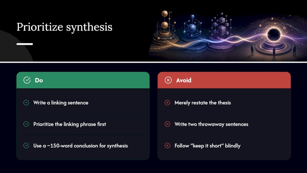 Why Most Conclusion Advice Undersells Synthesis — overview diagram
