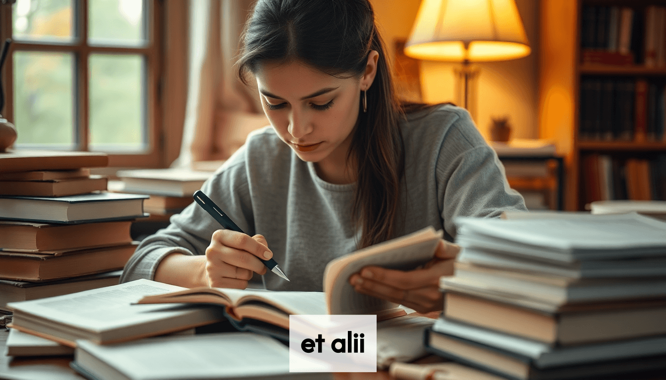 A student immersed in academic writing.