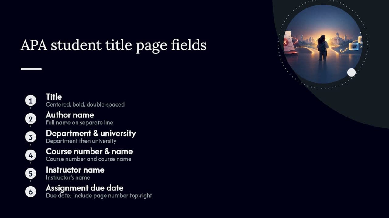 APA Student Title Page Example and Required Fields — overview diagram