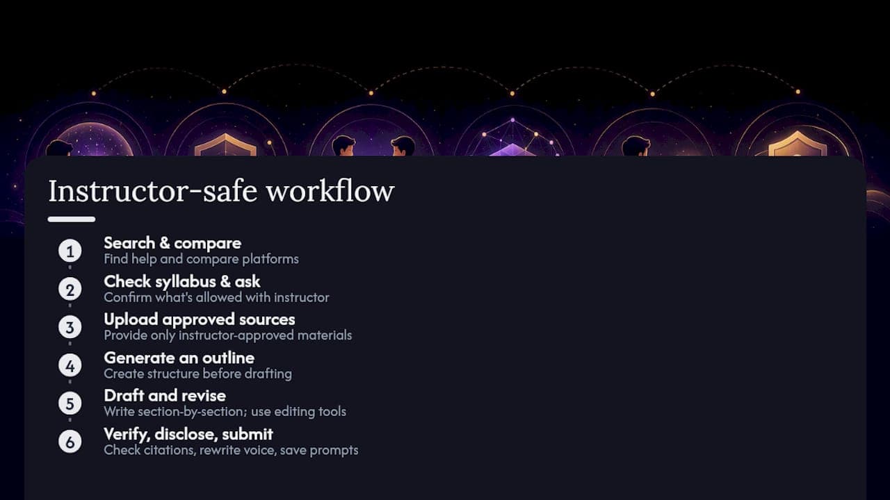 Instructor-safe AI writing workflow stages