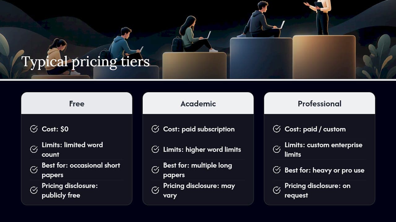 What a paid AI writing platform typically costs — overview diagram