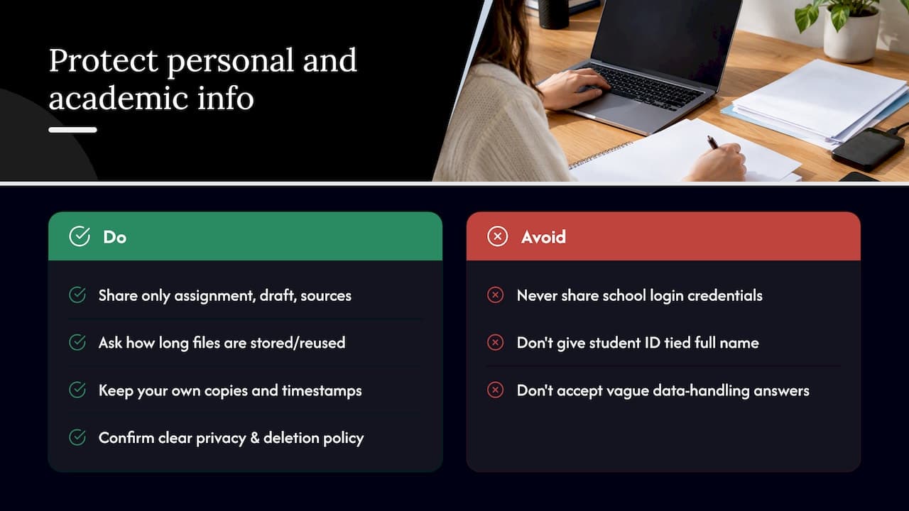 How to protect your personal and academic information when hiring — overview diagram
