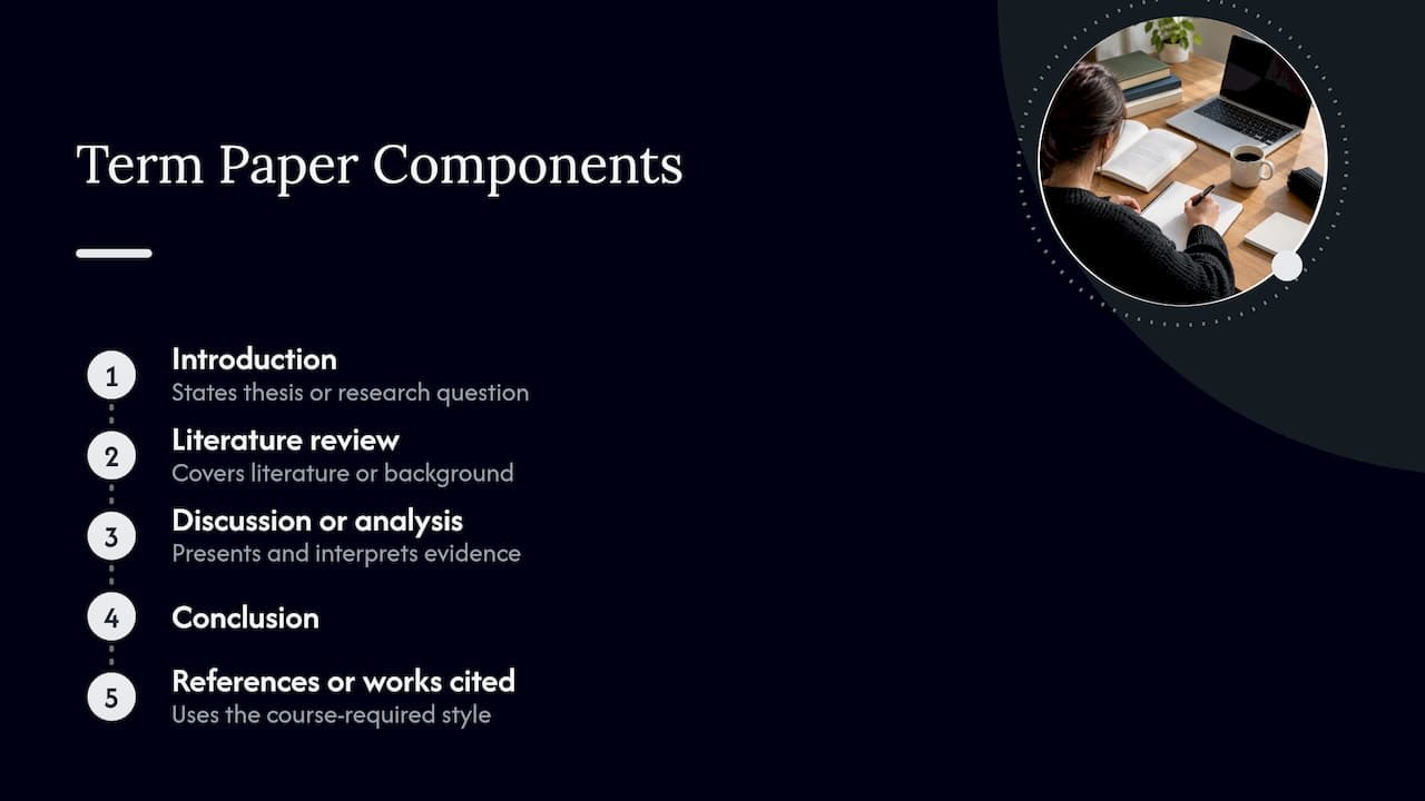 Five components of a term paper structure