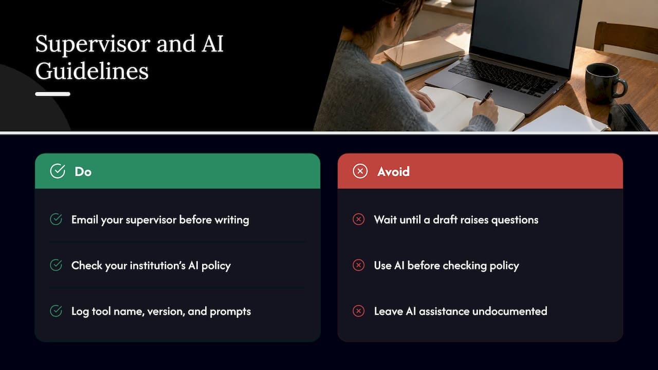 Supervisor engagement, ethics, and institutional AI rules — overview diagram