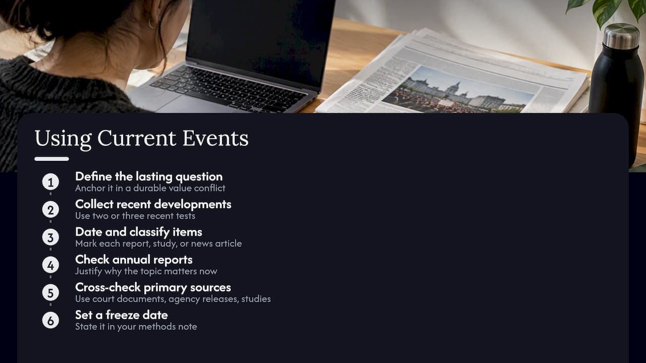 7. How do you bring current events into your topic? — overview diagram