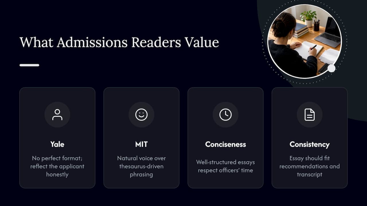 Why do structure and clarity matter to admissions officers? — overview diagram